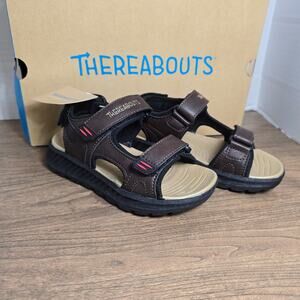 THEREABOUTS Boys Brown Adjustable Strap Sandals size 11 NWT